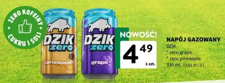 Napój gazowany Dzik zero grape