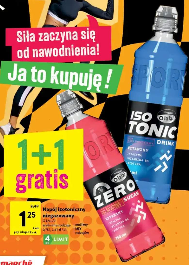 Napój izotoniczny niegazowany O la la! Zero Sugar malinowo-grejpfrutowy