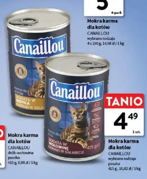 Mokra karma dla kotów bogata w indyka kawałki w galarecie Canaillou
