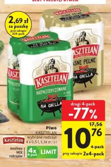 Piwo Kasztelan Jasne Pełne 4-pak 500 ml