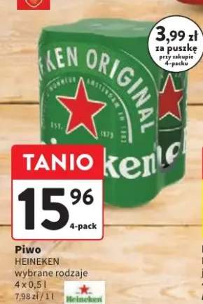 Piwo Heineken wybrane rodzaje 4-pak 500 ml