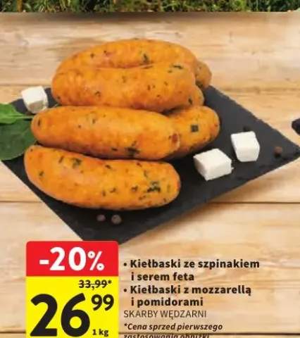 Kiełbaski z mozzarellą i pomidorami Skarby Wędzarni