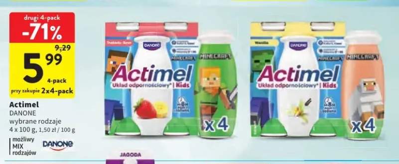 Napój jogurtowy Danone Actimel Kids waniliowy 4-pak