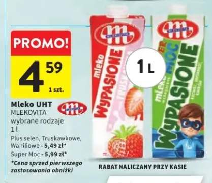 Mleko UHT smakowe Mlekovita Wypasione truskawkowe