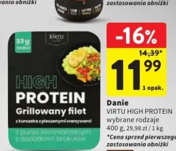 Danie gotowe Virtu High Protein Grillowany filet z kurczaka z pieczonymi warzywami