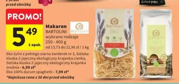 Makaron Sielska kluska 2-jajeczny ekologiczny krajanka średnia Bartolini