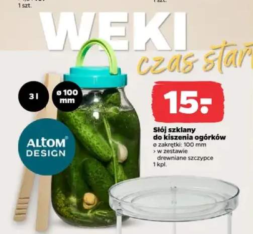 Słój szklany do kiszenia ogórków Altom Design 3 l