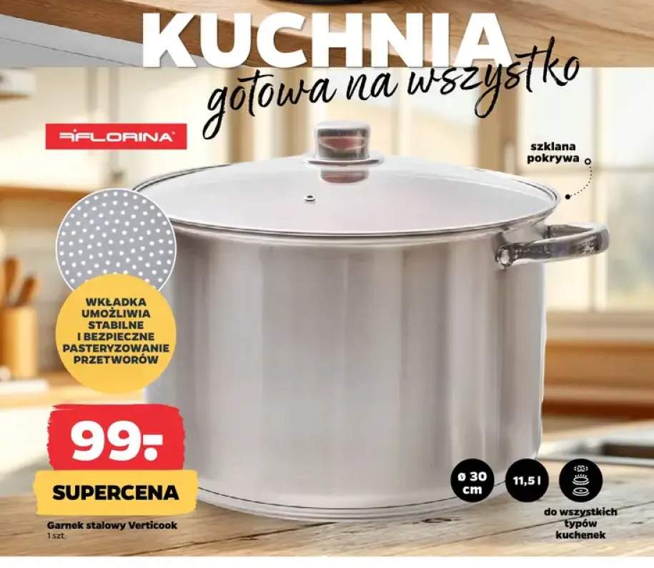 Garnek stalowy Florina Verticook 30 cm 11,5 l