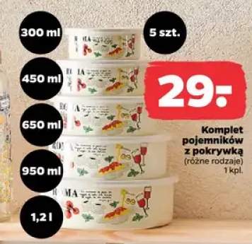 Komplet pojemników z pokrywką Florina