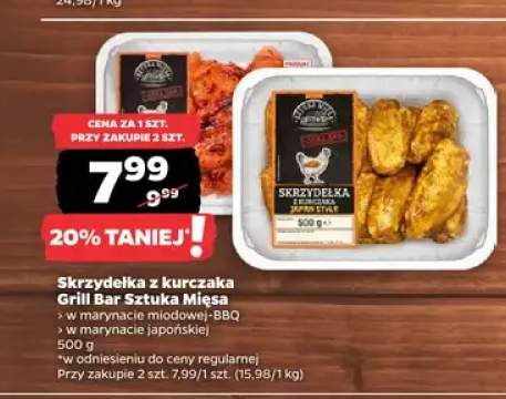 Skrzydełka z kurczaka w marynacie miodowej-BBQ Grill Bar Sztuka Mięsa