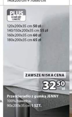 Prześcieradło z gumką Jenny 160x200x35 cm