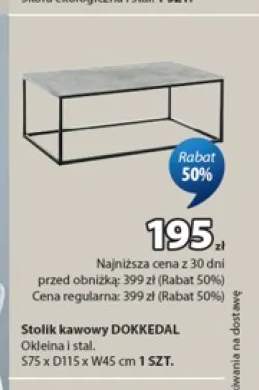 Stolik kawowy DOKKEDAL okleina i stal