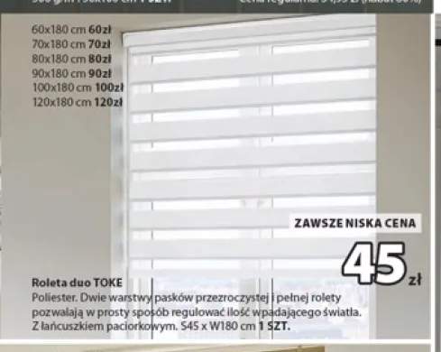 Roleta duo Toke 100x180 cm