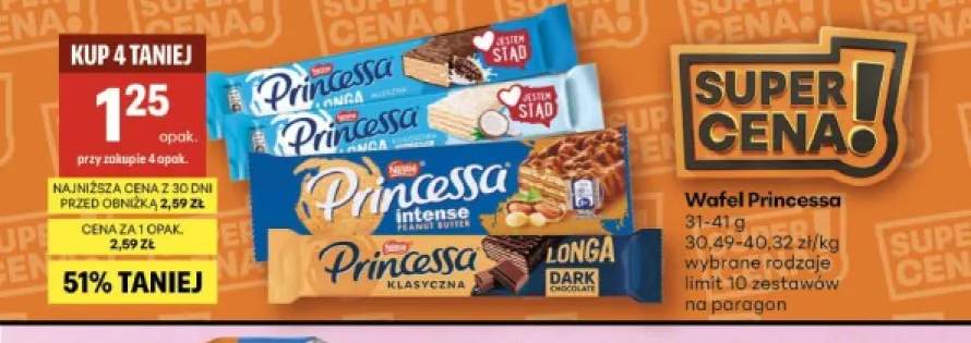 Wafel Princessa Longa Kokosowa
