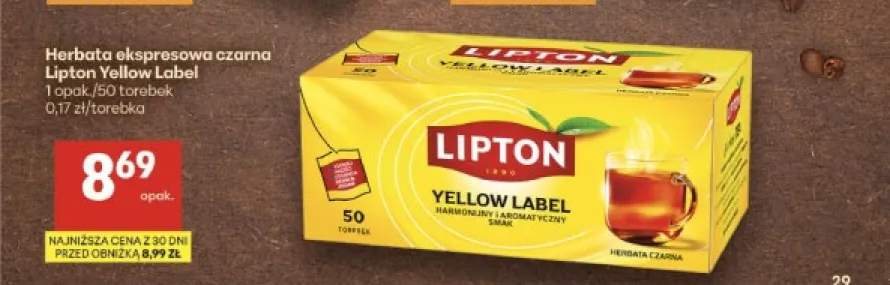 Herbata ekspresowa czarna Lipton Yellow Label