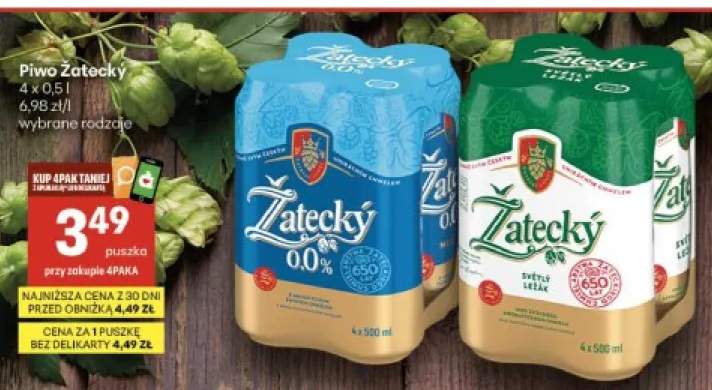 Piwo bezalkoholowe Žatecký 0,0% 4-pak 500 ml