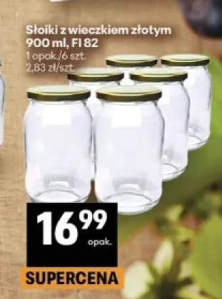Słoiki z wieczkiem złotym 900 ml FI 82