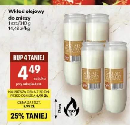Wkład olejowy do zniczy