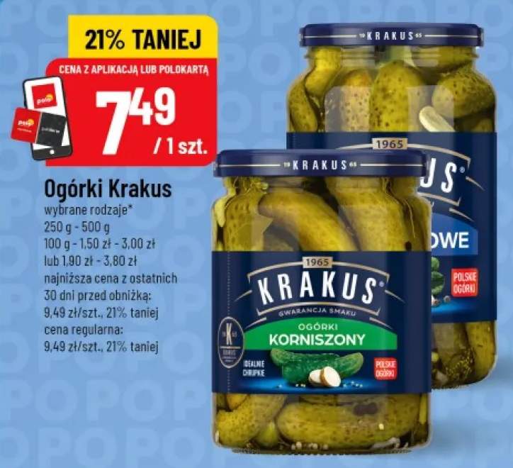 Ogórki korniszony Krakus