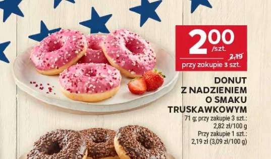 Donut z nadzieniem o smaku truskawkowym