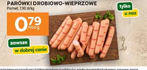 Parówki drobiowo-wieprzowe Pormet