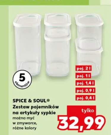 Zestaw pojemników na artykuły sypkie Spice & Soul 5-pak