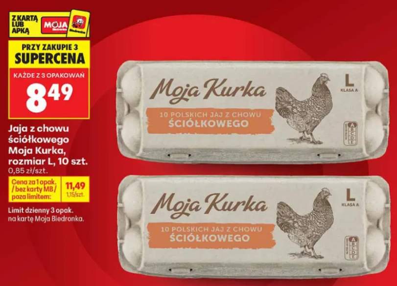 Jaja z chowu ściółkowego Moja Kurka rozmiar L
