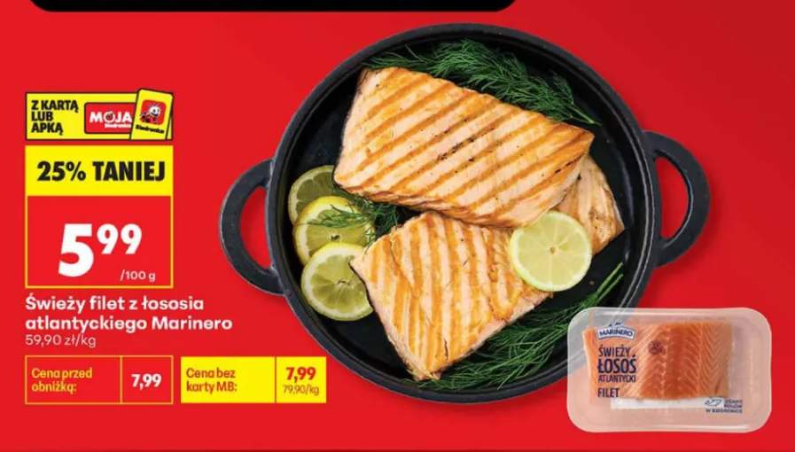 Świeży filet z łososia atlantyckiego Marinero