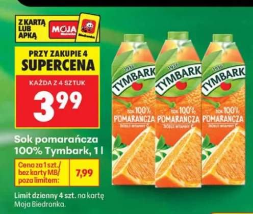 Sok pomarańczowy 100% Tymbark
