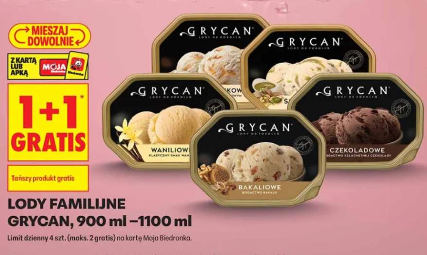 Lody familijne Grycan Waniliowe +2 warianty