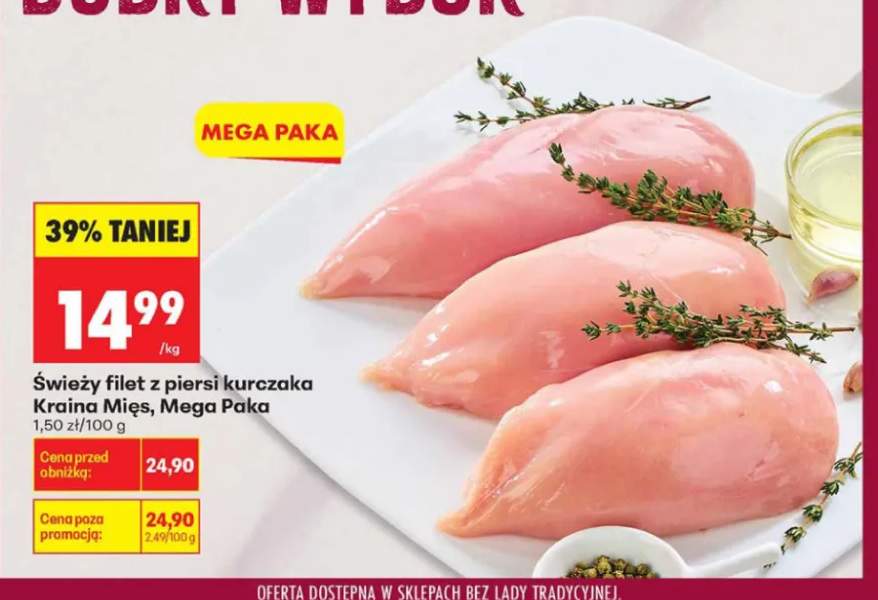 Świeży filet z piersi kurczaka Kraina Mięs Mega Paka