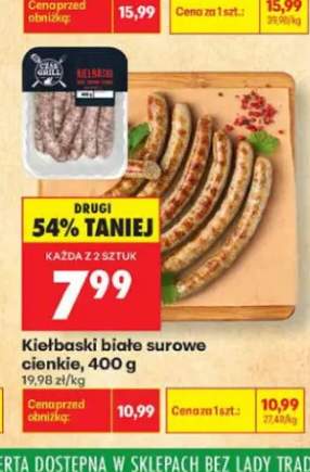 Kiełbaski białe surowe cienkie Czas na Grill