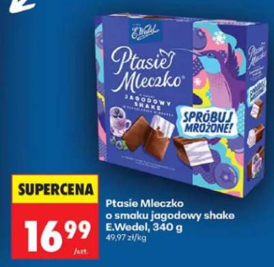Ptasie Mleczko o smaku jagodowy shake E.Wedel