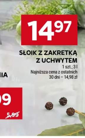 Słoik z zakrętką z uchwytem 3 l