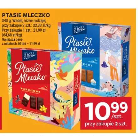 Ptasie Mleczko waniliowe E.Wedel +1 wariant