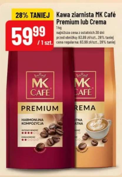 Kawa ziarnista MK Café Crema +1 wariant