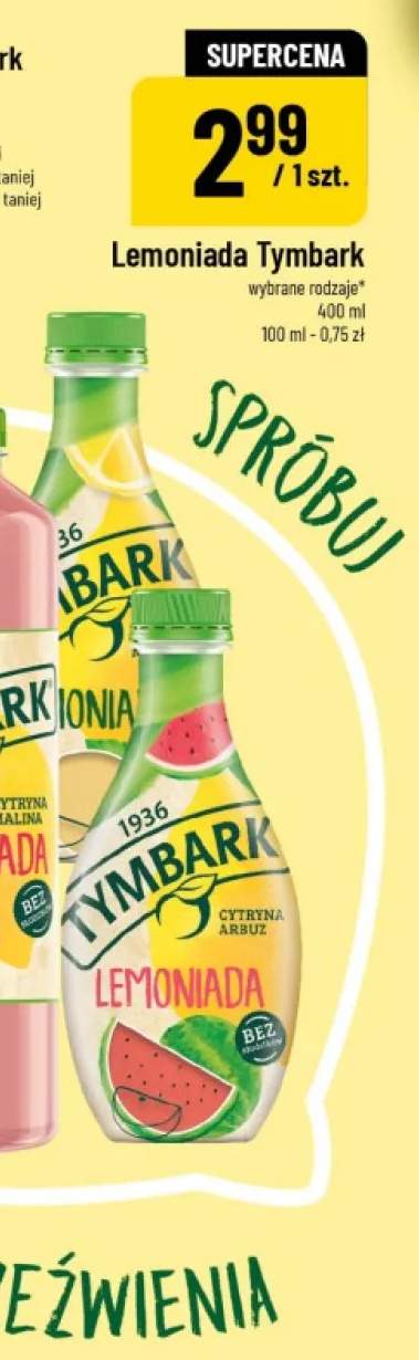 Lemoniada Tymbark Cytryna Malina +2 warianty