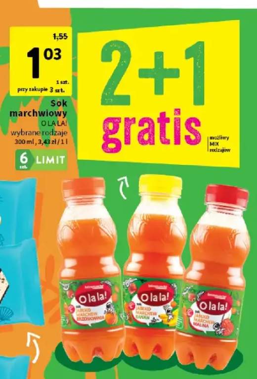 Sok marchwiowy jabłko marchew brzoskwinia O la la! +2 warianty