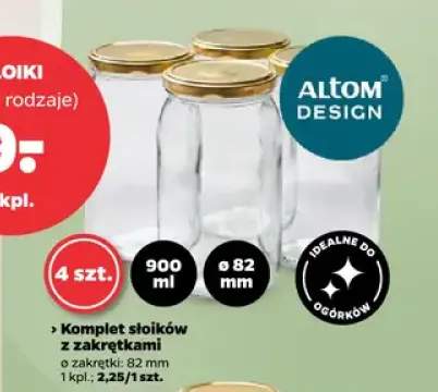 Komplet słoików z zakrętkami Altom Design 4-pak 900 ml