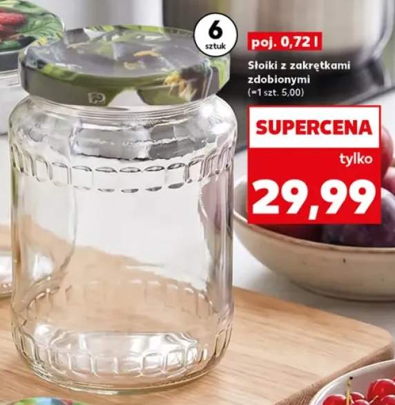 Słoiki z zakrętkami zdobionymi 6-pak 0,72 l