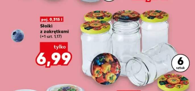 Słoiki z zakrętkami 6-pak 0,315 l