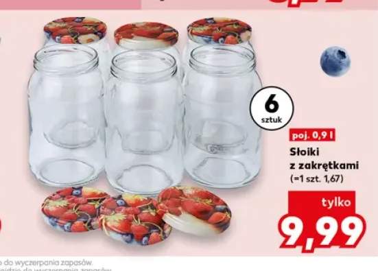 Słoiki z zakrętkami 6-pak 0,9 l