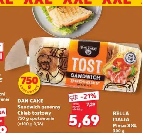 Chleb tostowy sandwich pszenny Dan Cake