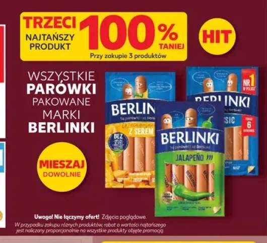 Parówki Berlinki z serem +3 warianty