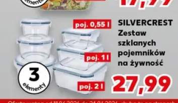 Zestaw szklanych pojemników na żywność SILVERCREST 3-pak