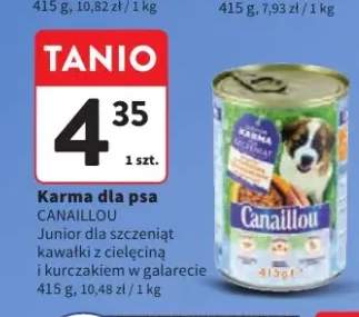 Karma dla psa Canaillou Junior dla szczeniąt kawałki z cielęciną i kurczakiem w galarecie