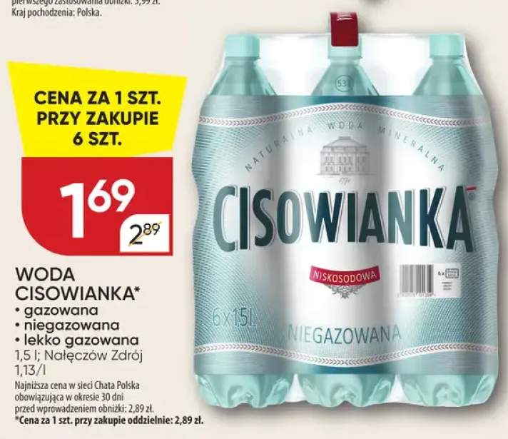 Woda mineralna Cisowianka gazowana +2 warianty