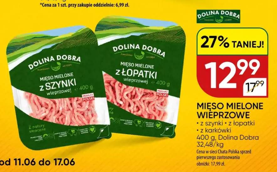 Mięso mielone wieprzowe z szynki Dolina Dobra +2 warianty