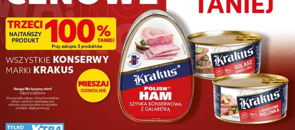 Szynka konserwowa Krakus Polish Ham z galaretką +2 warianty