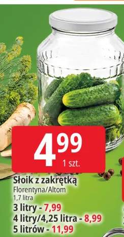 Słoik z zakrętką Florentyna/Altom 1,7 l +4 warianty